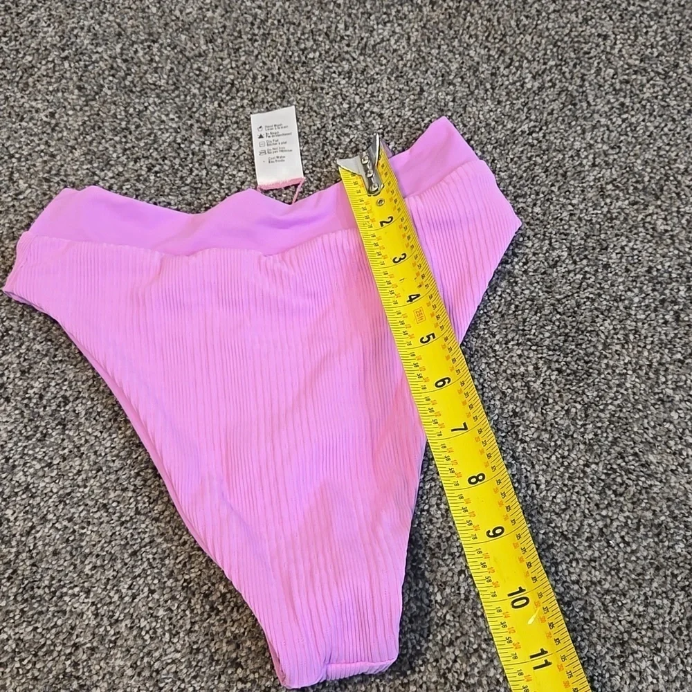 NWOT L Space Women Pointelle Rib High-Waisted Bitsy  Bikini Bottom Swim Sz XS